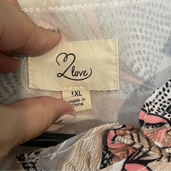 L Love floral, long sleeve dress size 1XL - Picture 5 of 5